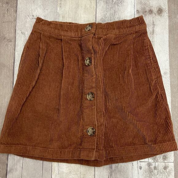 Gap Girls Brown Corduroy Skirt & Animal Print Ribbed Turtleneck Top Lot Size M - Picture 2 of 15